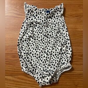 Old Navy White and Black Spotted Baby One-Piece